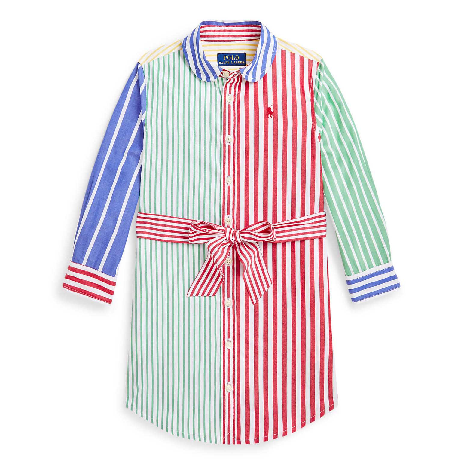 Ralph Lauren Striped Cotton Poplin Fun Shirtdress